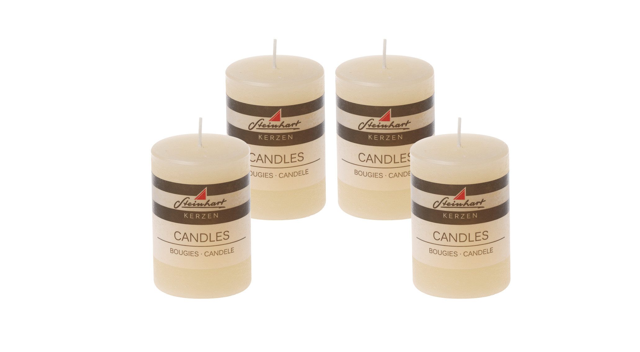 Steinhart Kerzen Adventskerze 4er Set Adventskranzkerzen "Raureif" Creme 80 günstig online kaufen