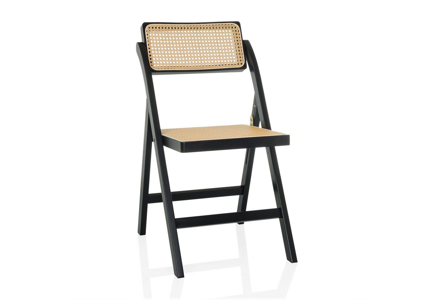 hjh LIVING Klappstuhl TUDELA BAMBOO Faltstuhl Bambus, Rattan 1 St., Stuhl klappbar aus Bambus mit Wiener Geflecht, Holzklappstuhl