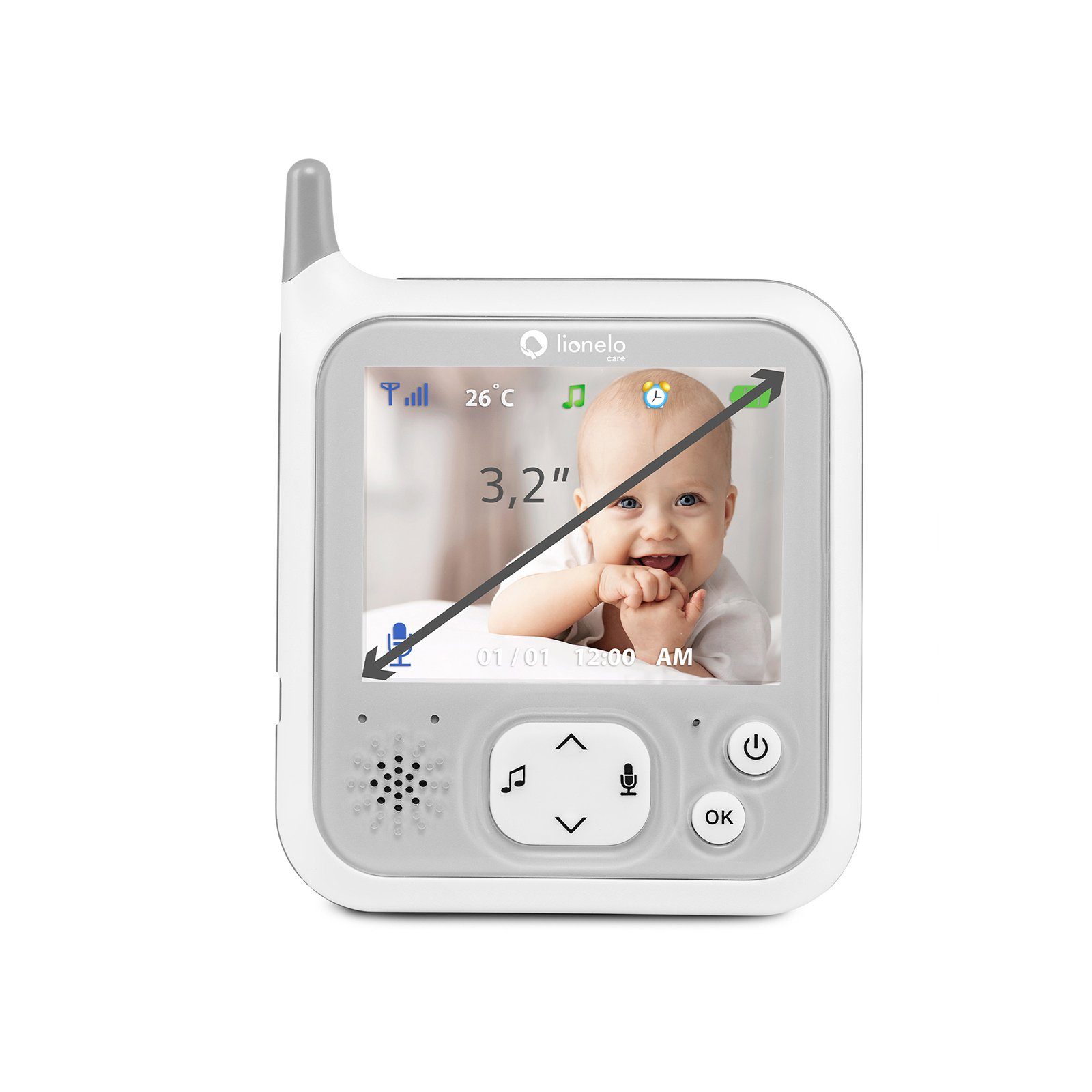 lionelo Babyphone 40 7.1, Babyline Stunden temperaturfühler VOX-System reichweite 260m