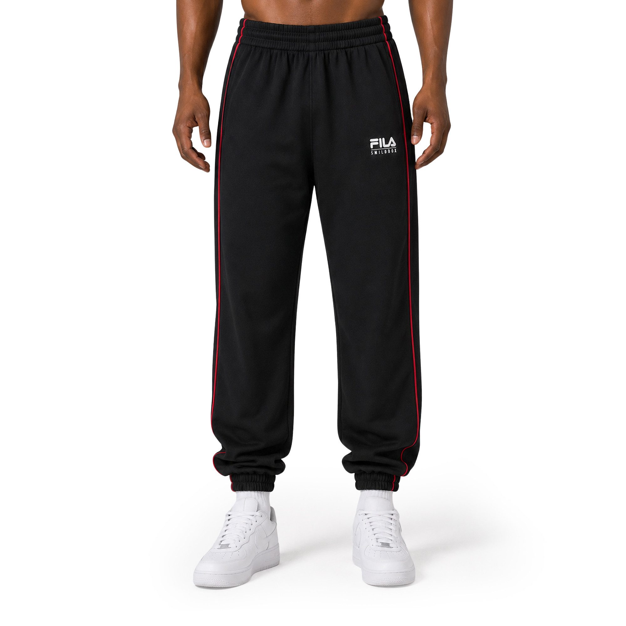 Smilodox Jogginghose Iseo Herren, FILA Jogger, Regular Fit, Baumwolle, für Sport, Freizeit FILA Kollaboration, Side Stripes, Rippbund, Tapered Leg