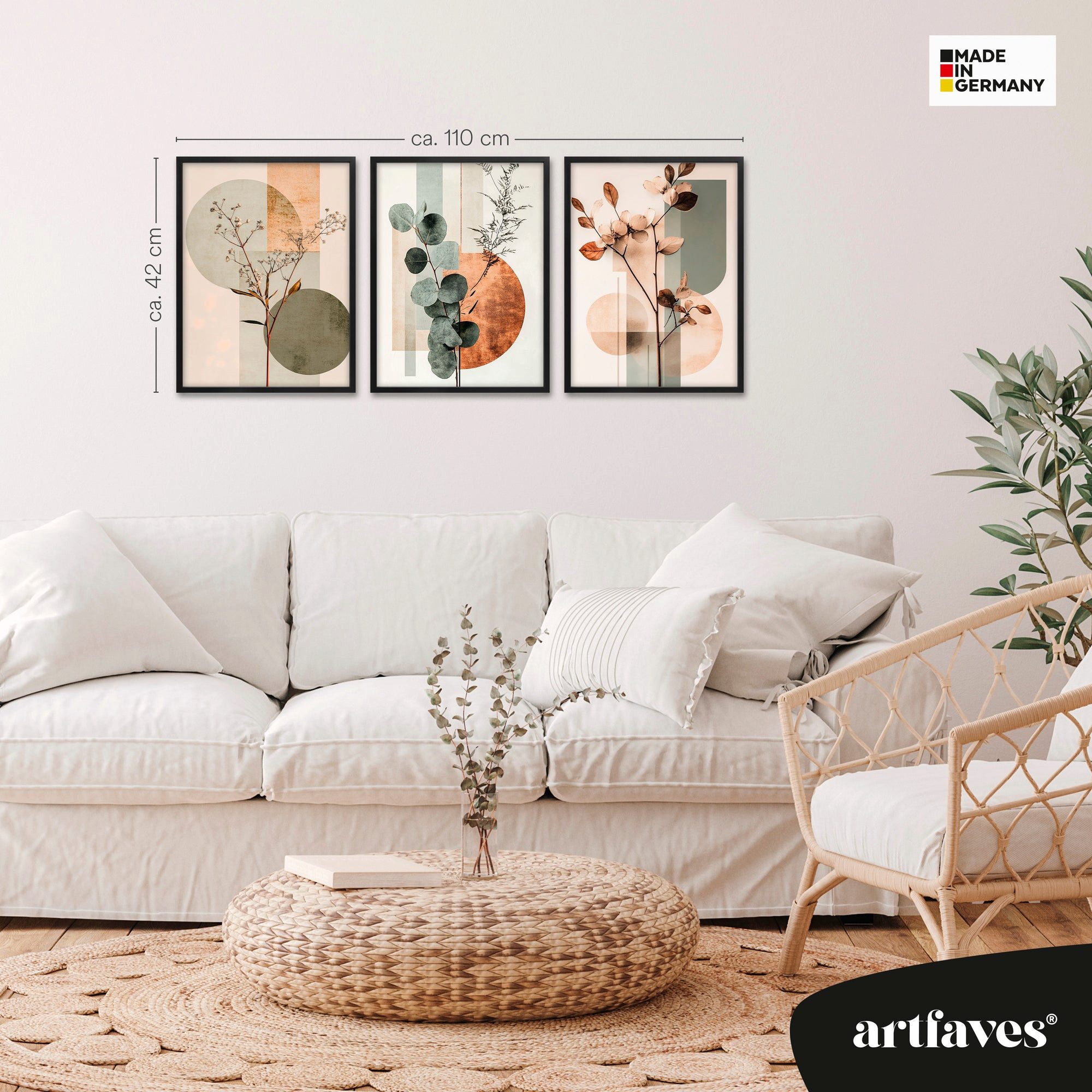 ARTFAVES Bilder-Collage Poster Set - Abstract Flower Art 2 - 3 Deko Wandbil günstig online kaufen