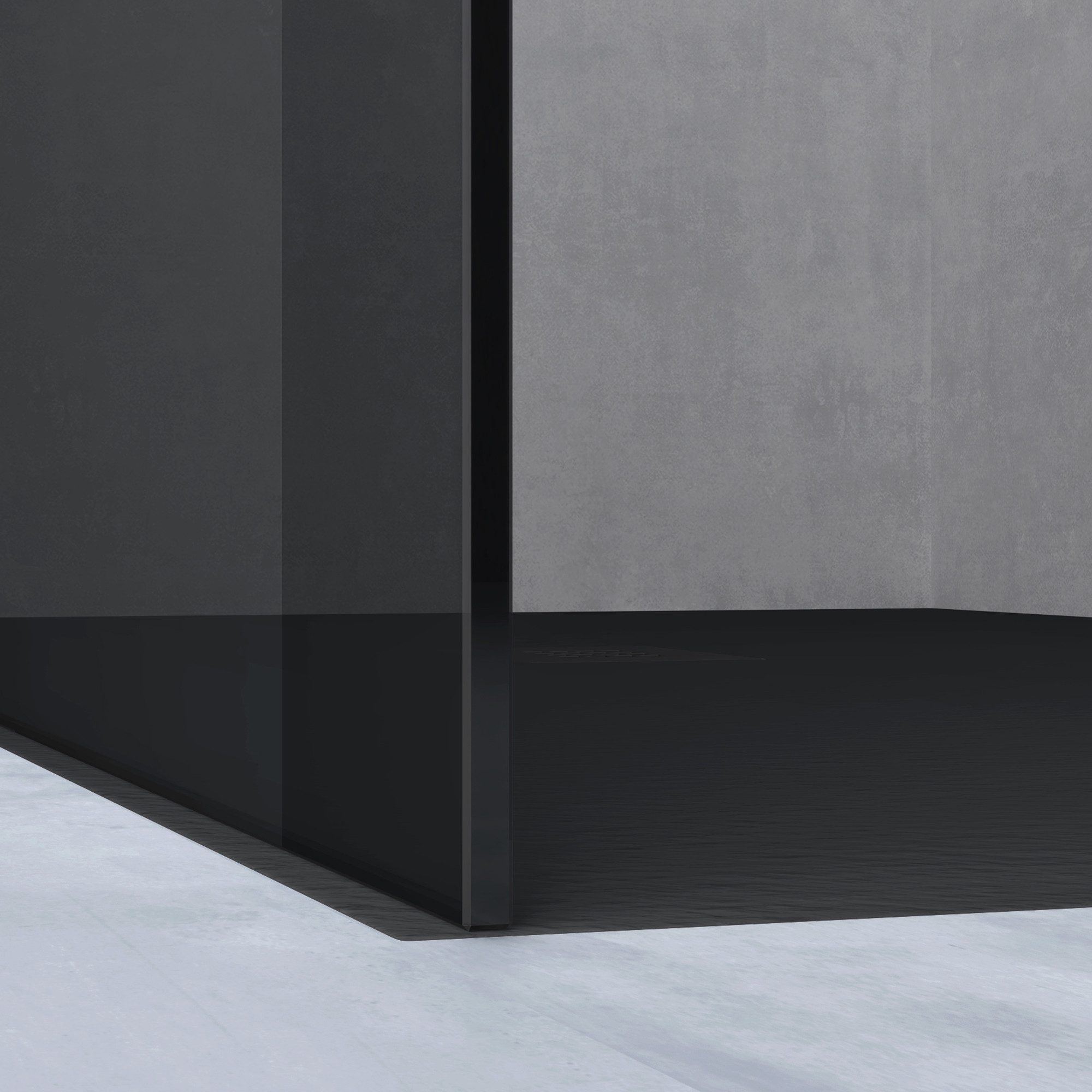 doporro Walk-in-Dusche Duschwand Duschabtrennung schwarz Profil 10mm ESG-Glas Bremen-01VG, Einscheibensicherheitsglas – Bild 4 von 5