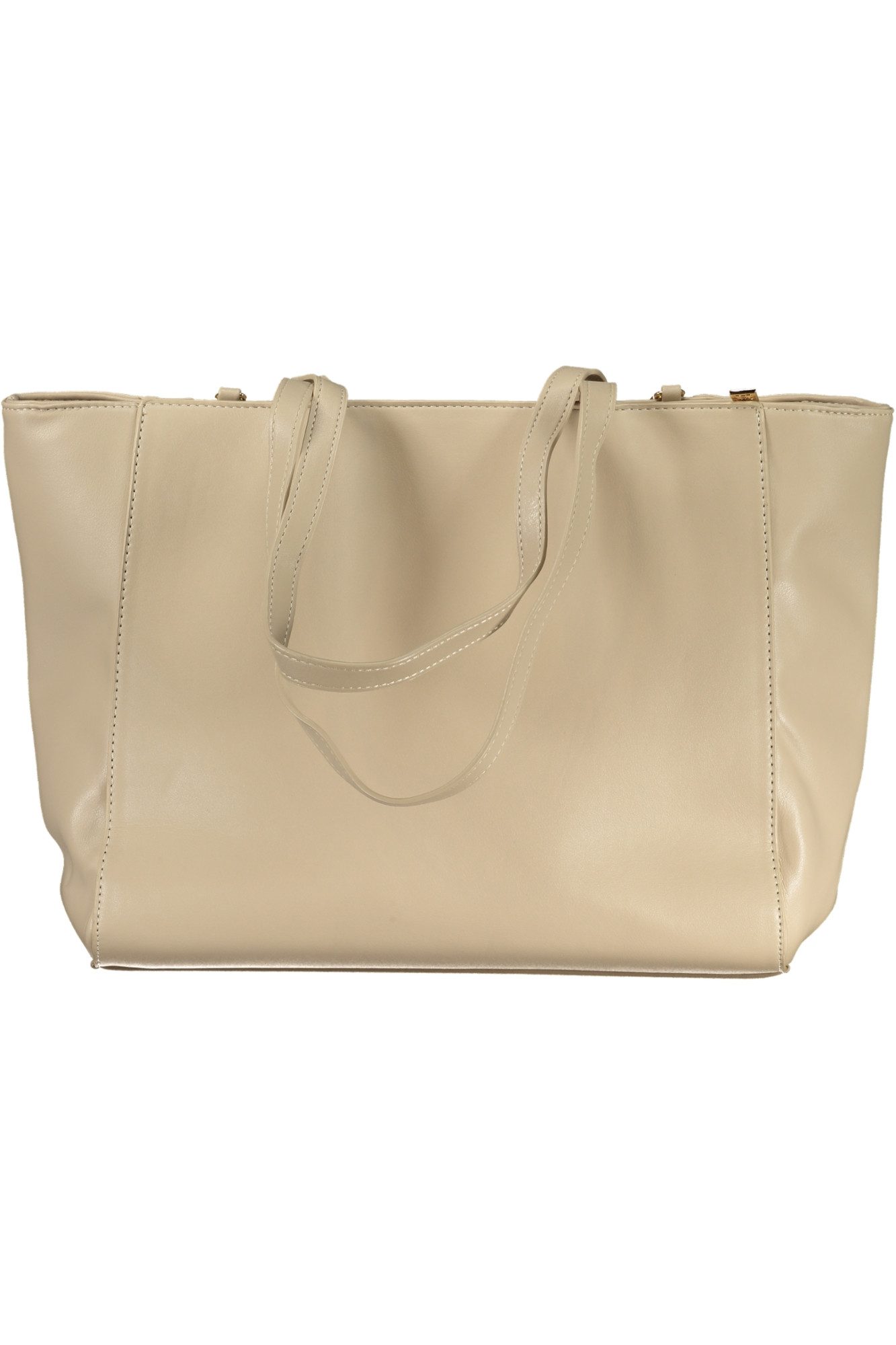 Laura Biagiotti Umhängetasche, Zeitlose Eleganz: Beige Handtasche mit Kontrasten & Schutzfüßen