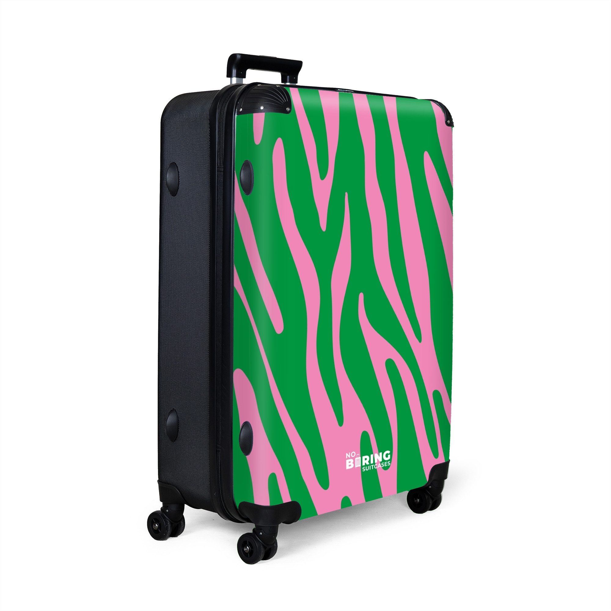 NoBoringSuitcases.com© Hartschalen-Trolley Grüner und rosa Zebramuster günstig online kaufen