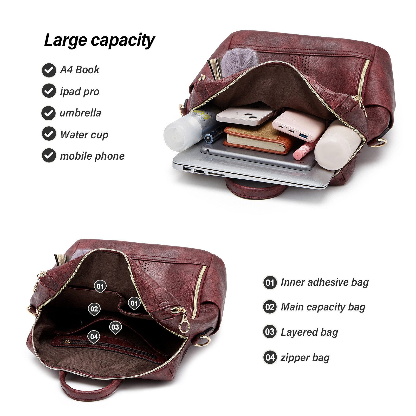 RWEUOQ Rucksack Lederrucksäcke Freizeitrucksack Reiserucksack Mit günstig online kaufen