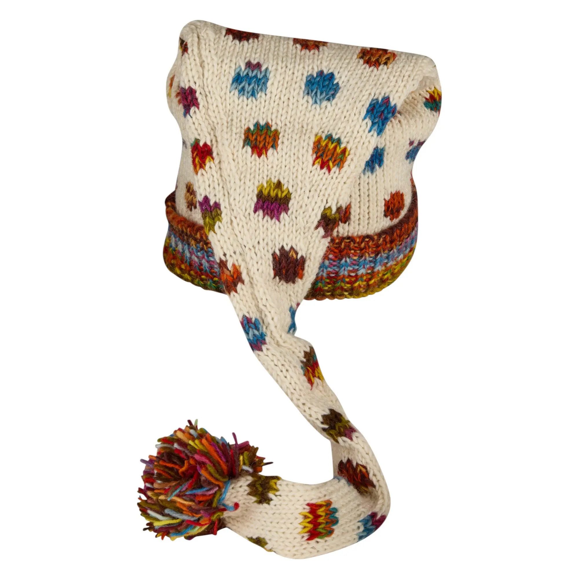 THC Natural Line Strickmütze THC Schafwoll Zipfelmütze 840 gepunktet (1 Stüpck, 1-St., 1 Stück) Innenfutter: Fleece
