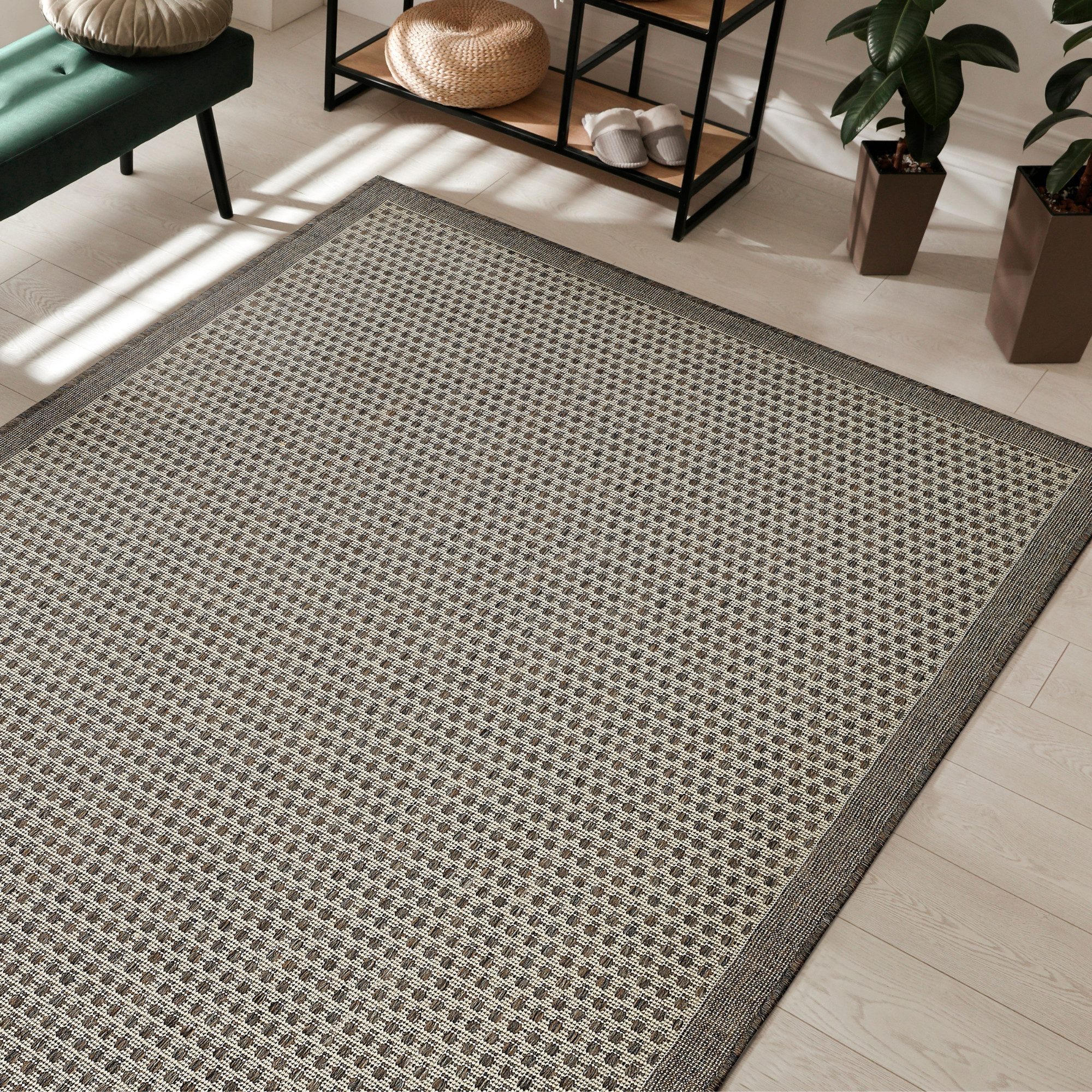 Andiamo Teppich Savannah, rechteckig, Höhe: 4 mm, Flachgewebe, In- und Outdoor geeignet, Wohnzimmer