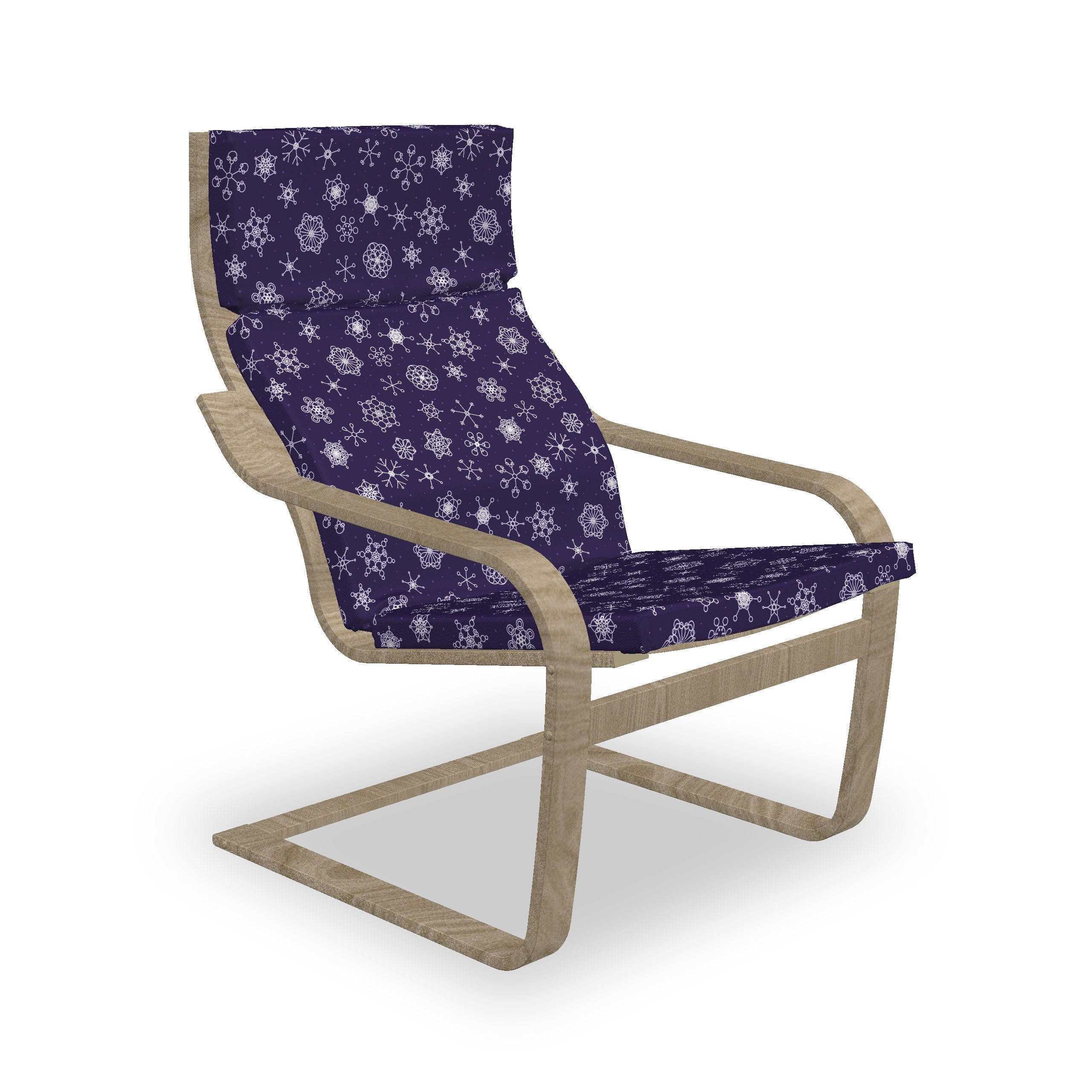 Abakuhaus Stuhlkissen Sitzkissen mit Reißverschluss, Hakenschlaufe Motive Stuhlkissen mit und Monochrome Schneeflocke Lila