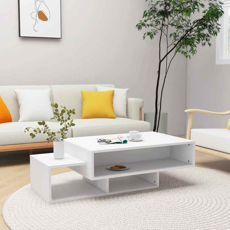 furnicato Couchtisch Weiß 105x55x32 cm Spanplatte