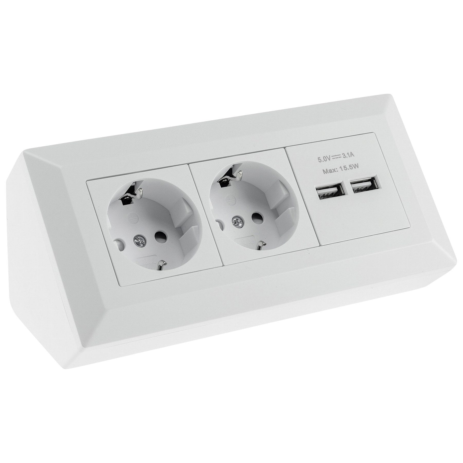 Schalter CHILITEC Steckdosenblock 23651, 2-fach, 2x USB