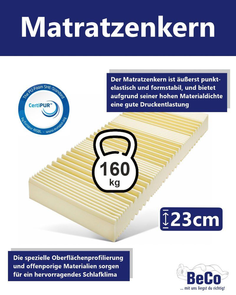 Kaltschaummatratze Luxus-Matratze – GOLD Kaltschaummatratze für hohe Belastbarkeit, Beco, 23 cm hoch, Hohe Tragkraft, Klimakomfort, Wendematratze, ideal auch 14 – Bild 3 von 5