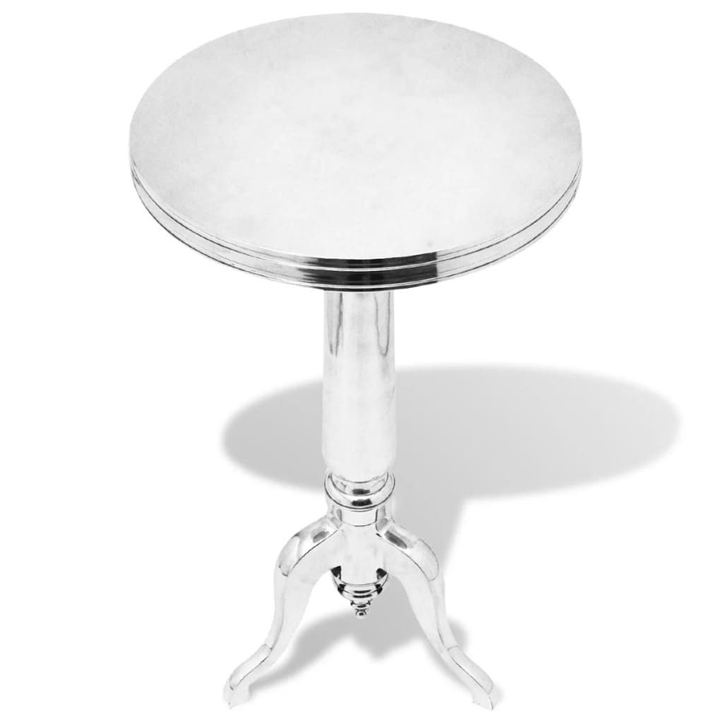 vidaXL Beistelltisch Beistelltisch Rund Aluminium Silbern (1-St)