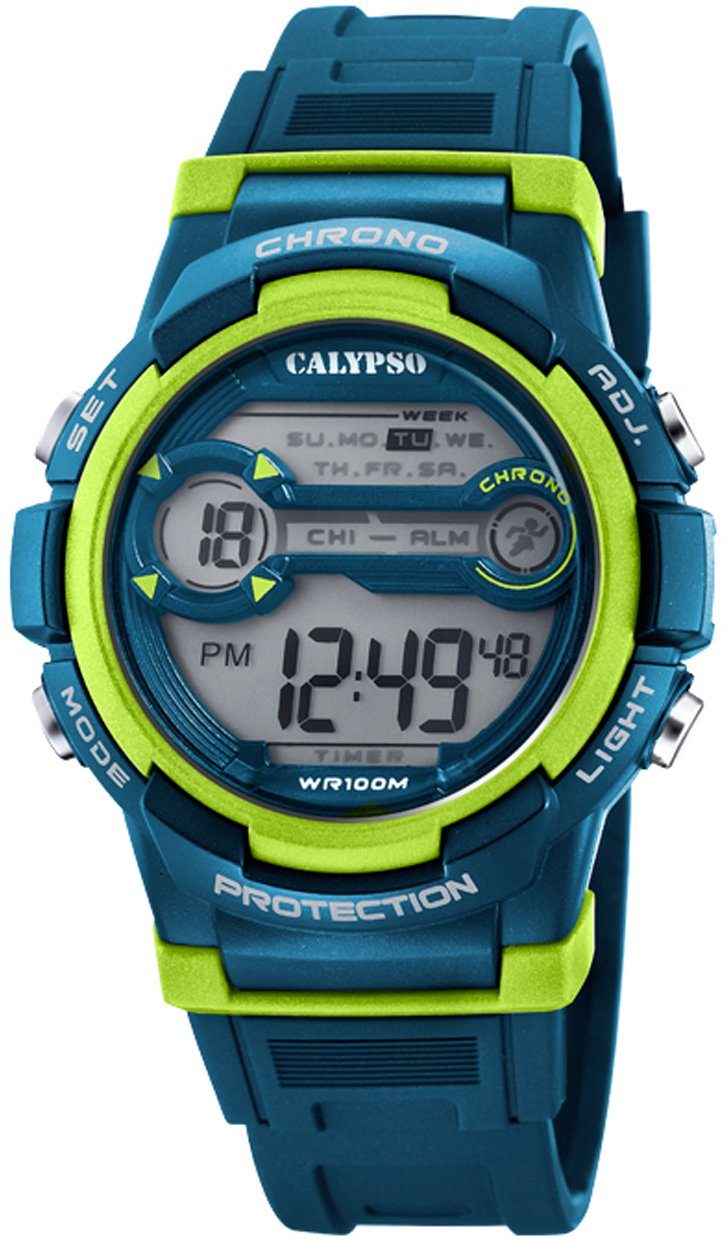 CALYPSO WATCHES Chronograph Digital Crush, K5808/3, Armbanduhr, Quarzuhr, Herrenuhr, Datum, Digitalanzeige, Stoppfunktion