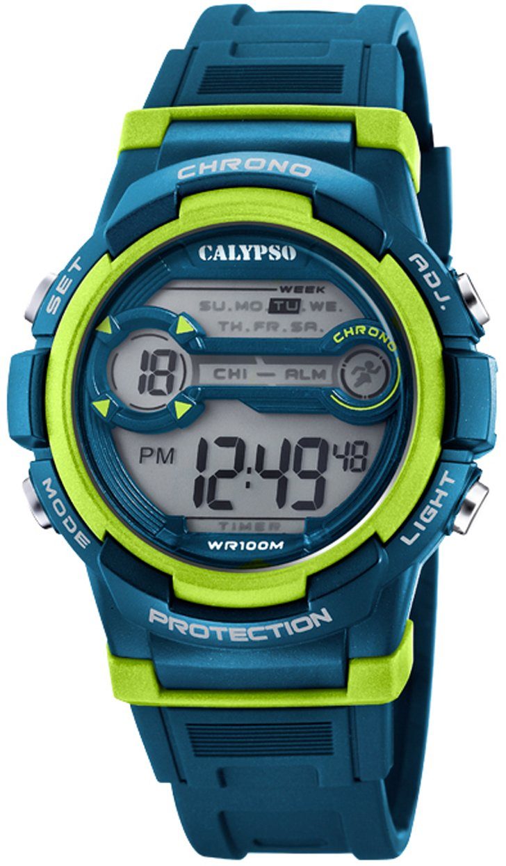 CALYPSO WATCHES Chronograph Digital Crush K5808/3, Armbanduhr, Quarzuhr, Damenuhr, Herrenuhr, digital, Stoppfunktion