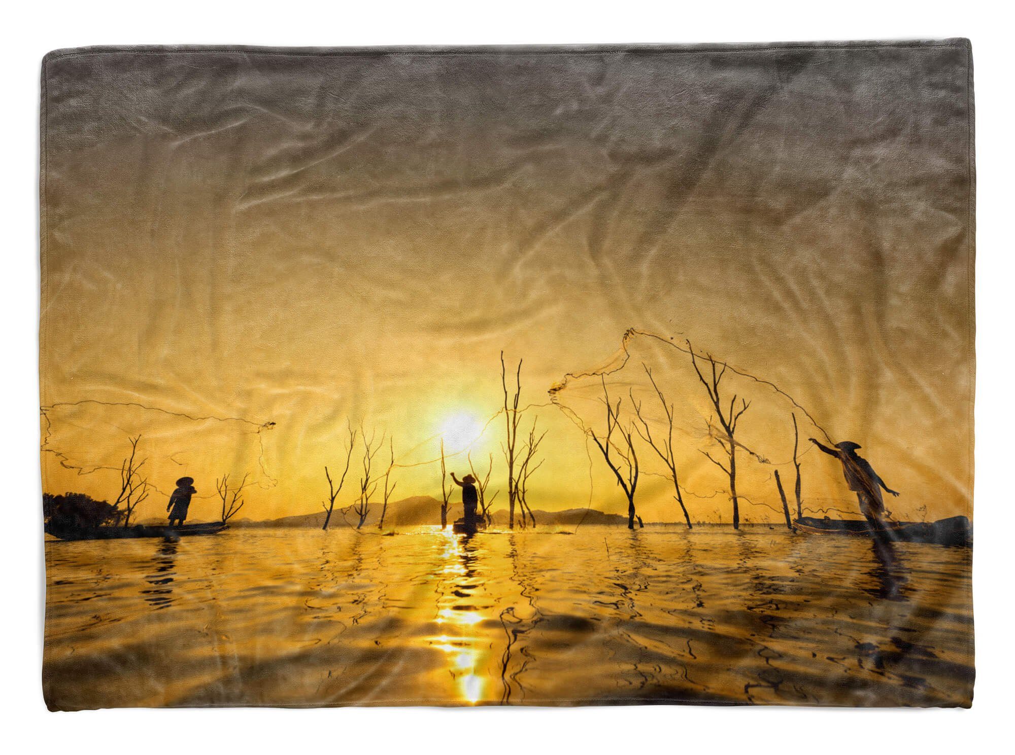 Sinus Art Handtücher Handtuch Strandhandtuch Saunatuch Kuscheldecke mit Fotomotiv Thailand Meer Fisc, Baumwolle-Polyester-Mix (1-St), Handtuch