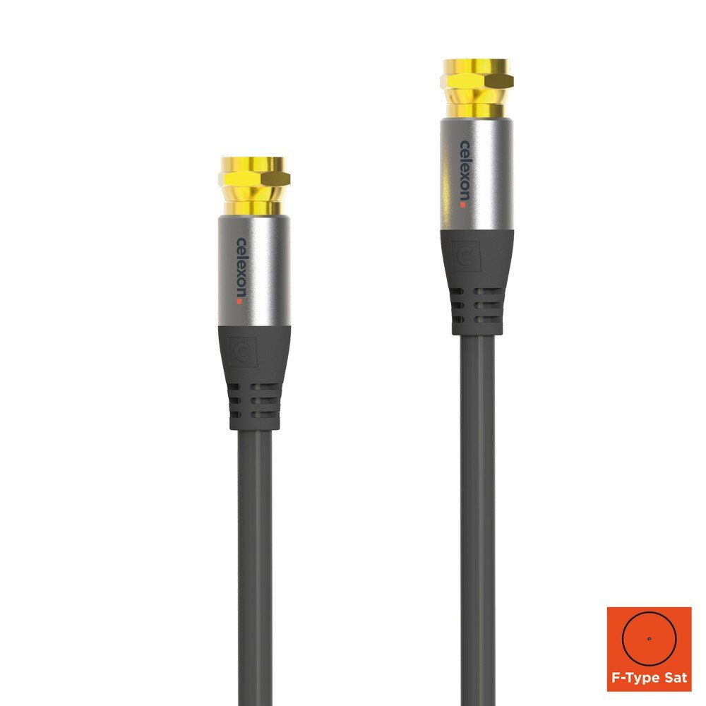 (200 Sat cm), Antennenkabel schwarz Line, 2,0m, F-Stecker Professional Celexon SAT-Kabel,
