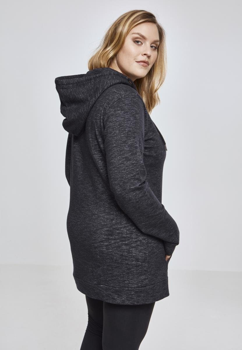 Slub (1-tlg) High Slub TB2332 Terry Neck Damen Kapuzenpullover High blk/wht Neck Terry Hoody CLASSICS URBAN Ladies