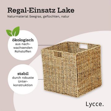 Lycce Regalkorb Kallax Einsatz Lake Aufbewahrungskorb Seegras schwarz 35 l, 33 x 33 x 33 cm