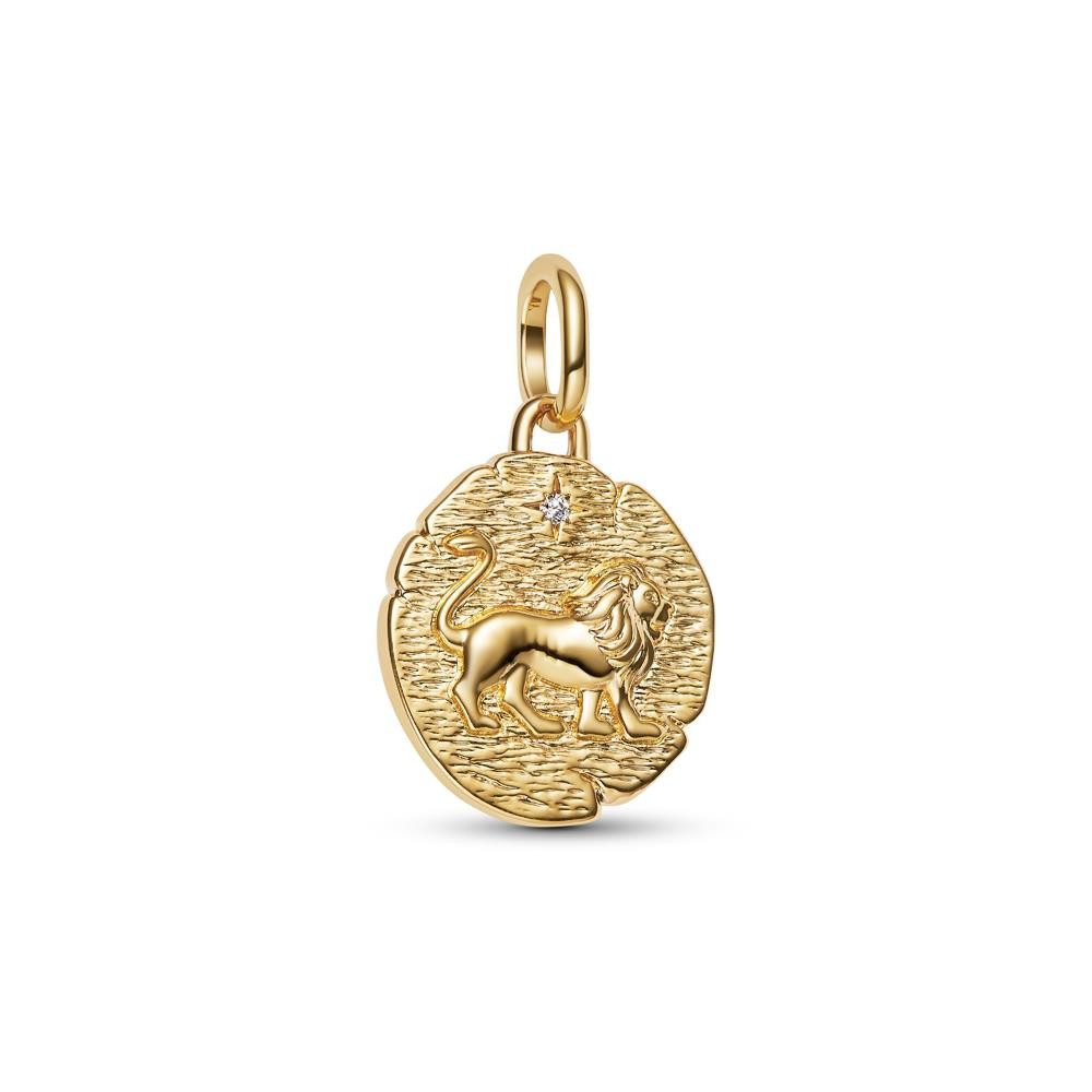 Pandora Кулони PANDORA Talisman Medaillon-Charm Löwe, IP Gold, Zirkonia