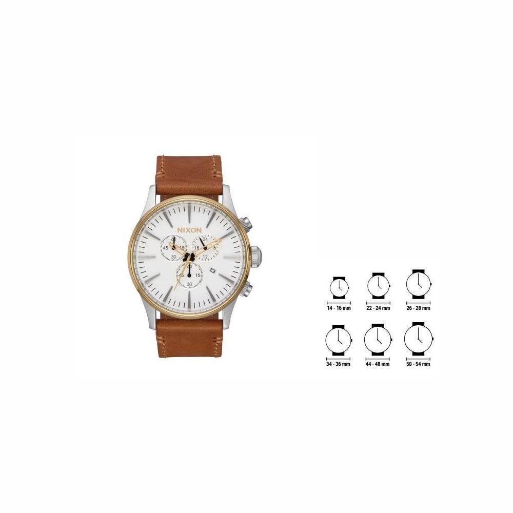 Nixon Quarzuhr Nixon Armbanduhr Herren Leder Uhr A4052548 42 mm Quarzuhr Armbanduhr U