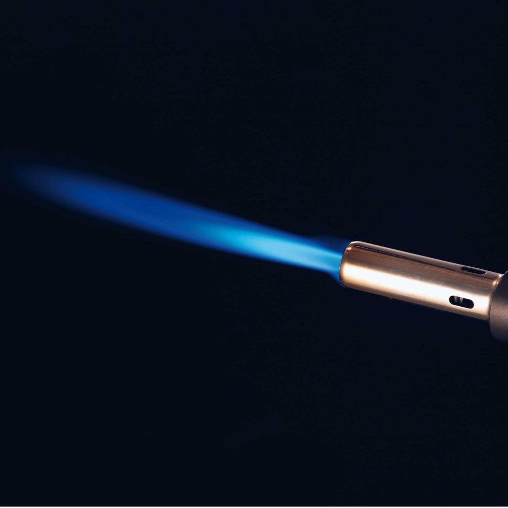 PrimeVal Flambierbrenner Küchenbrenner Flammbrenner Gasbrenner, (Spar-Set, 1-tlg., 14 x 5 x 2 cm handlich), Piezozündung, 1 kW, für Crème brûlée