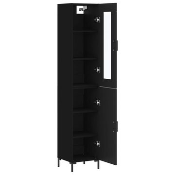 vidaXL Kleiderschrank Regal Highboard Schrank Schwarz 34,5x34x180 cm Holzwerkstoff