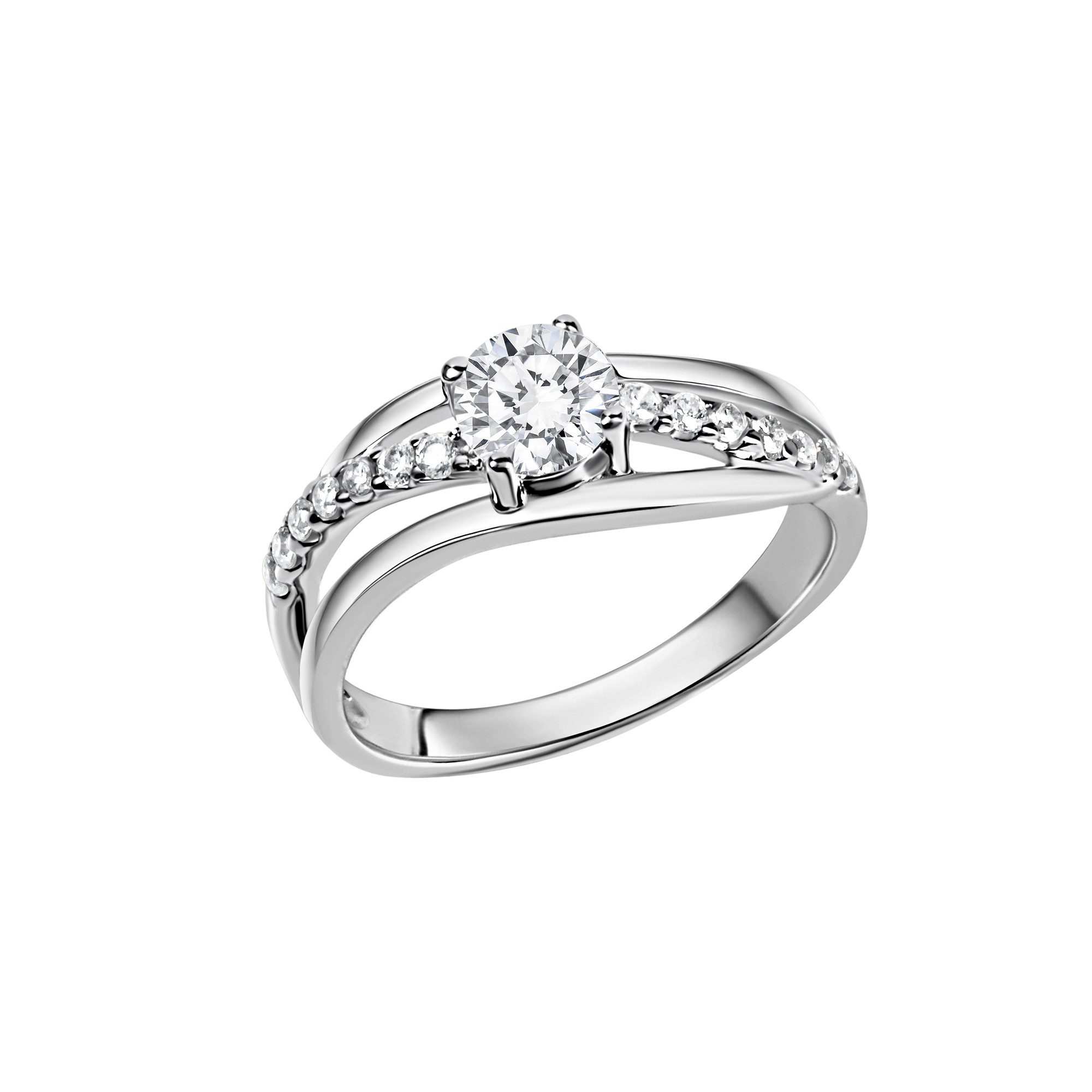 Zeeme Fingerring Silber 925 rhodiniert mit Zirkonia weiß günstig online kaufen