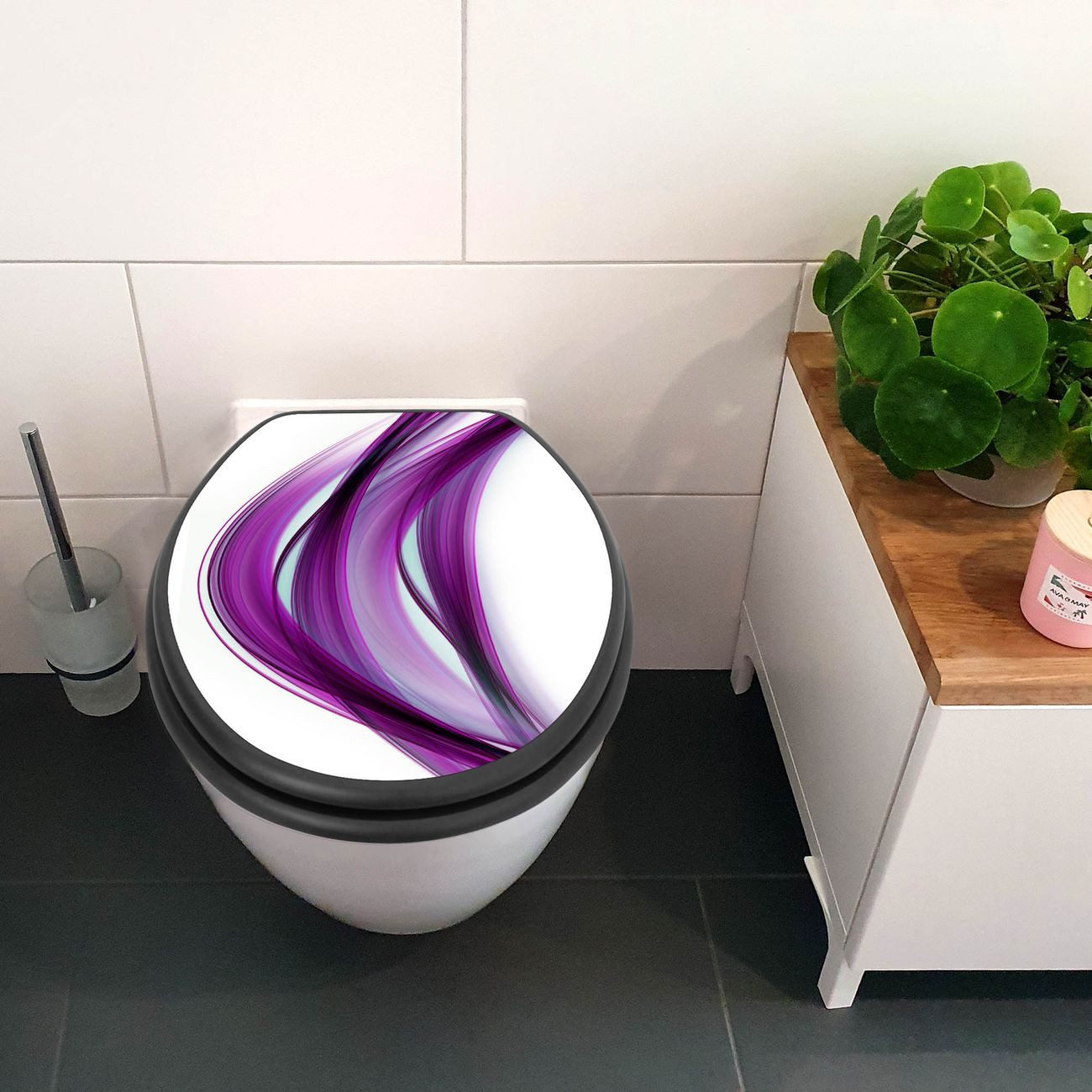 banjado WC-Sitz Anthrazit Motiv Violet Element günstig online kaufen