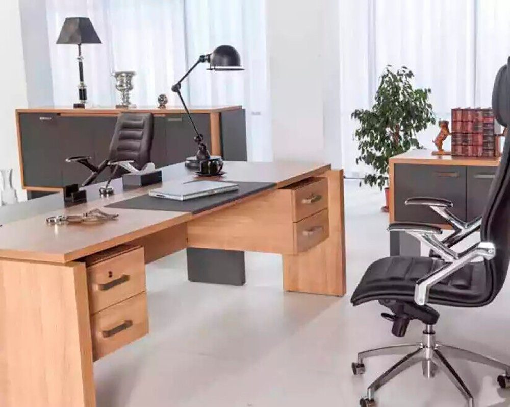 JVmoebel Schreibtisch Schreibtisch Set Aktenschrank Schrank Schreibtisch/Aktenschrank/Couchtisch) Büroeinrichtung mit Couchtisch (3-St