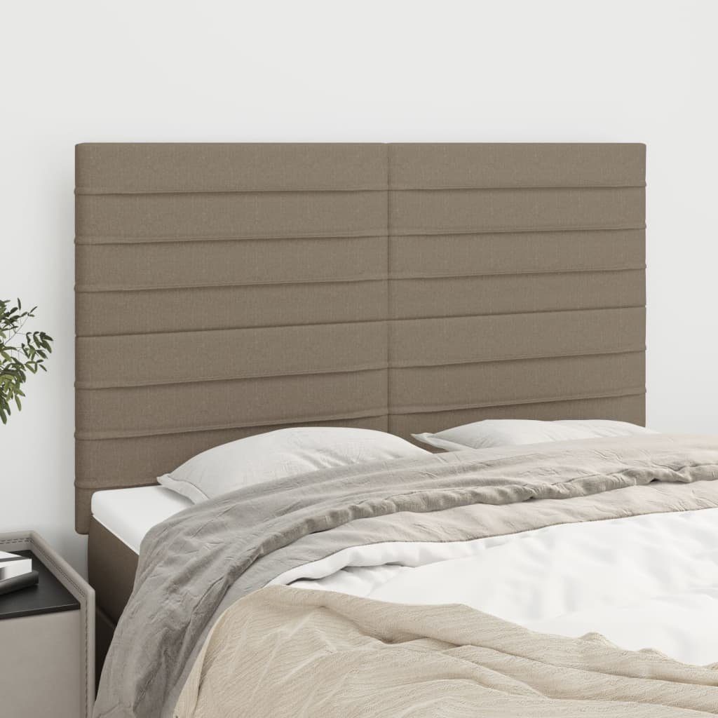 vidaXL Bett Kopfteil Taupe 144x5x118/128 cm Stoff (1-tlg)