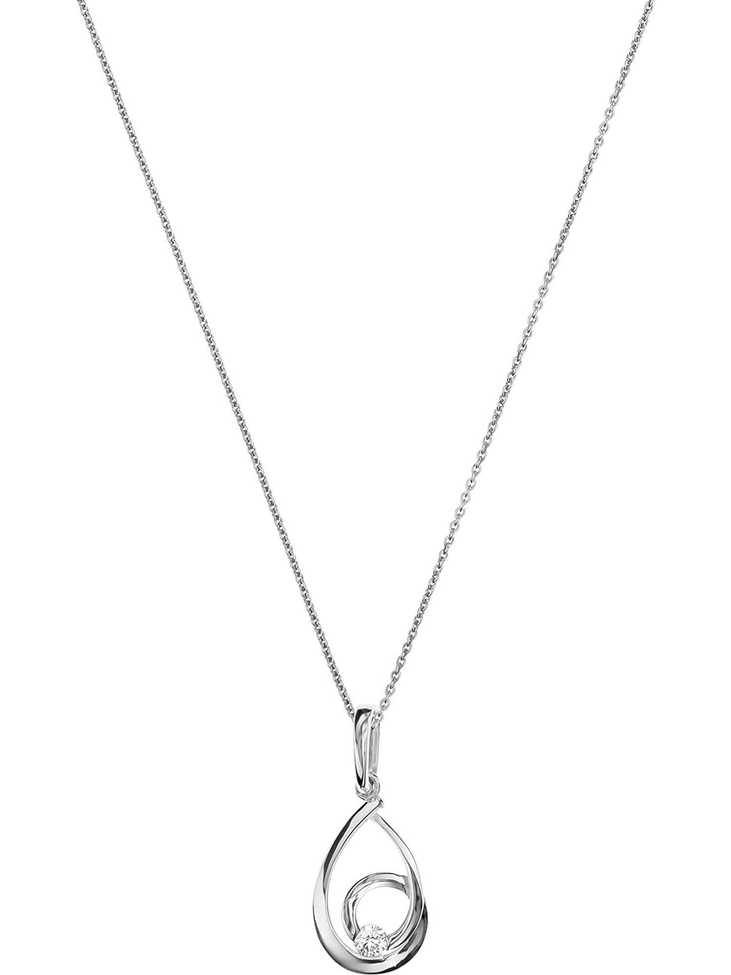 FAVS Collier FAVS Damen-Kette 925er Silber 1 Zirkonia