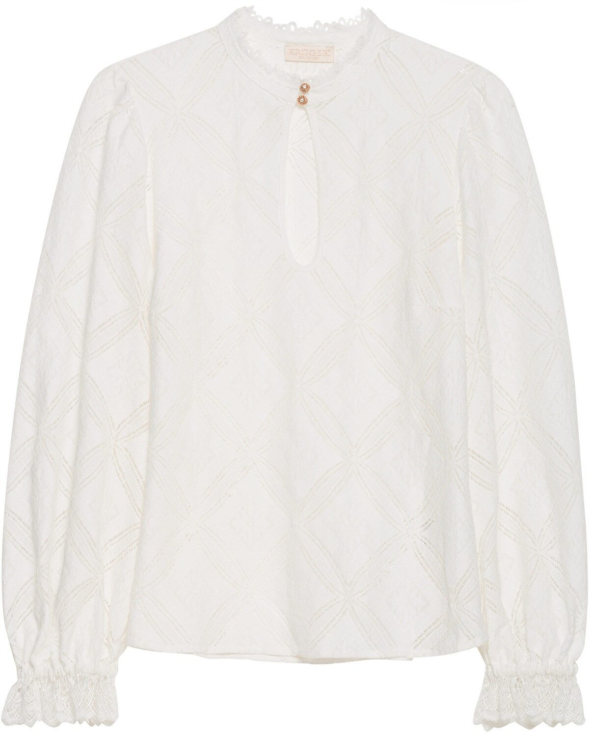 Dirndlbluse Spitzenbluse mit Knöpfen