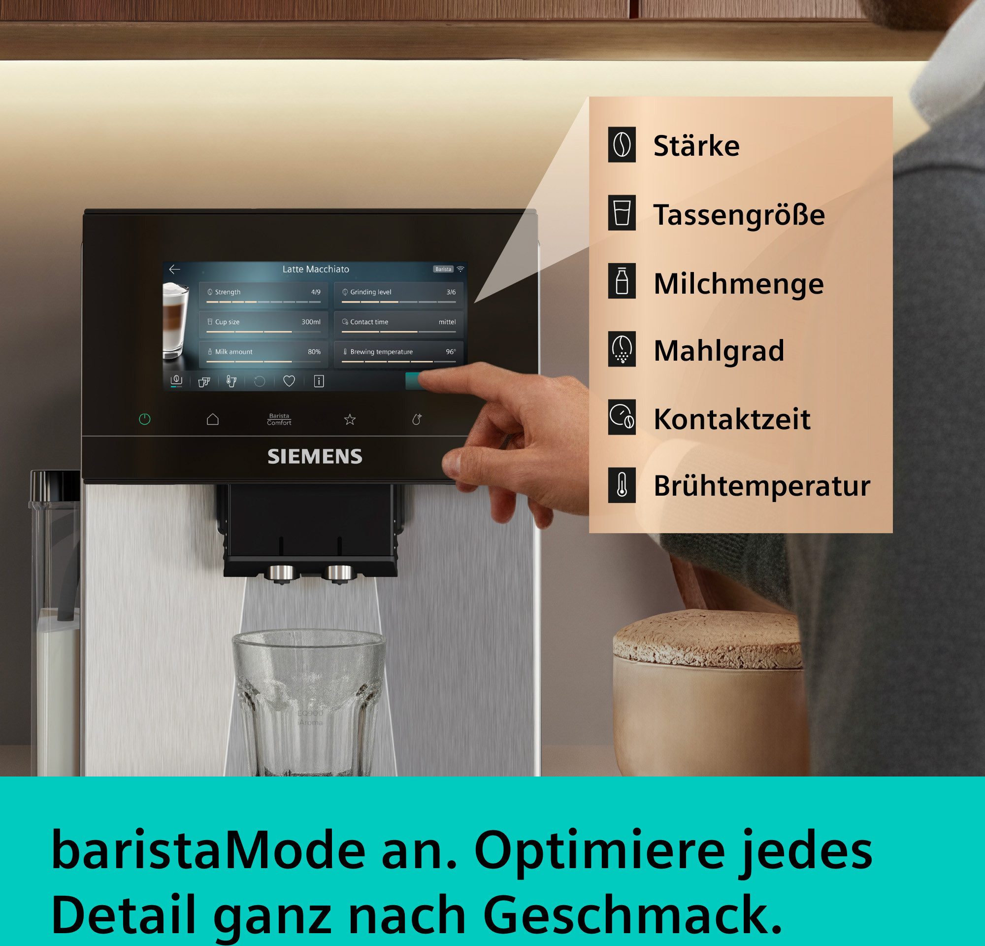 SIEMENS Kaffeevollautomat EQ900 TQ923E03, 41 versch. Getränke, XL-Getränke, Doppeltassenfunktion, farbiges 6.8'' TFT-Display, individuelle Aromaeinstellung, Edelstahl