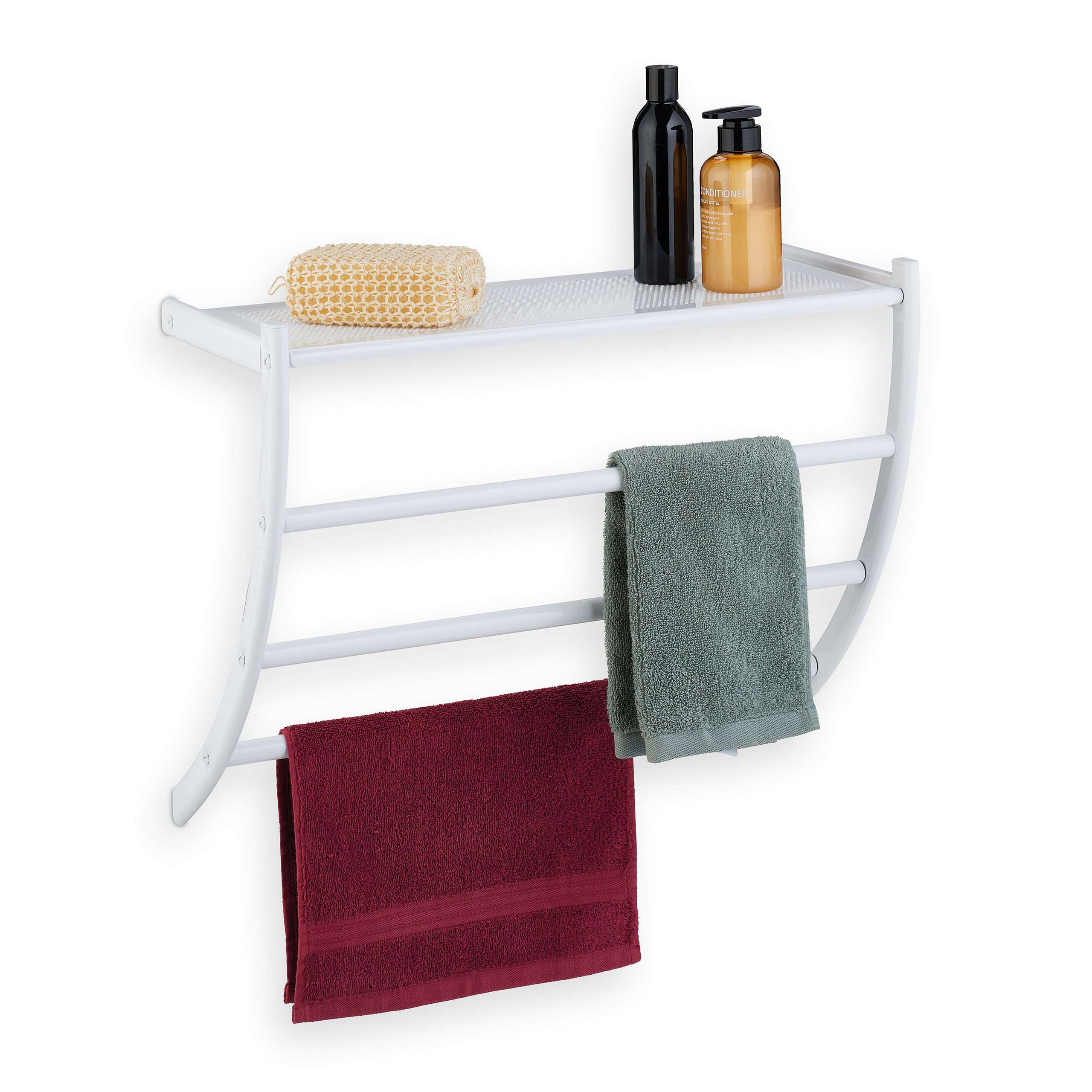 relaxdays Handtuchhalter Weißer Handtuchhalter für die Wand günstig online kaufen