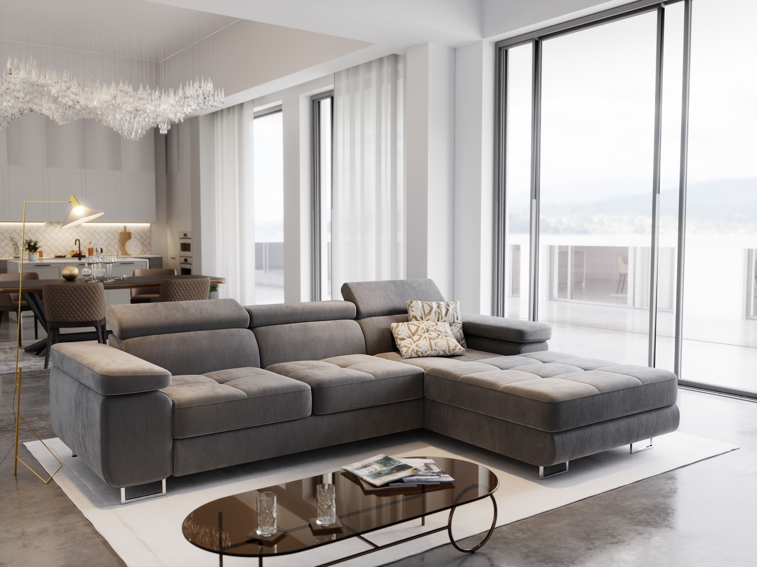 Masseno Ecksofa ELMA mit Schlaffunktion L-Form, Sofa mit Bettkasten günstig online kaufen