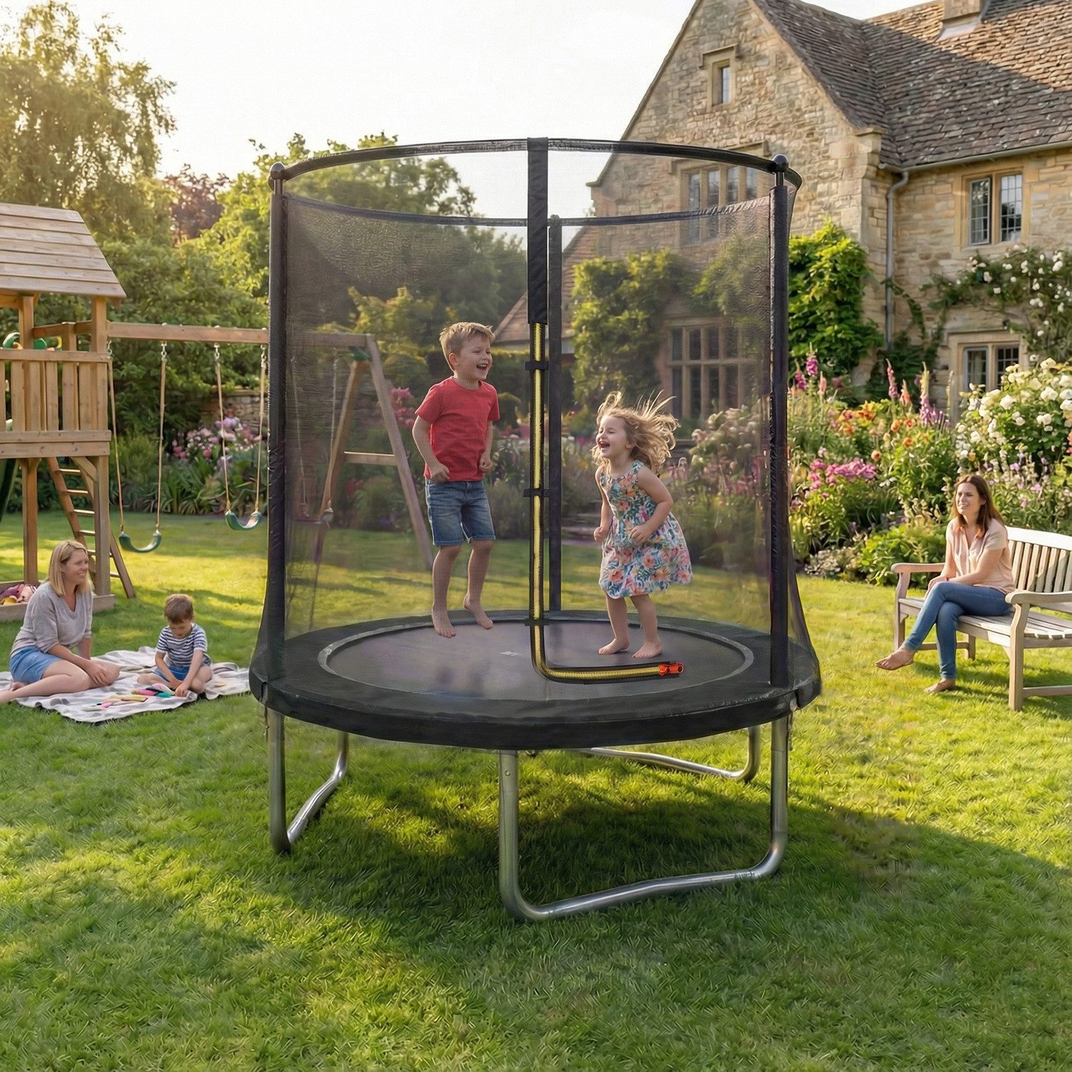 Gartentrampolin Kindertrampolin, Outdoor-Trampolin, Durchmesser 183/222/290/360 cm