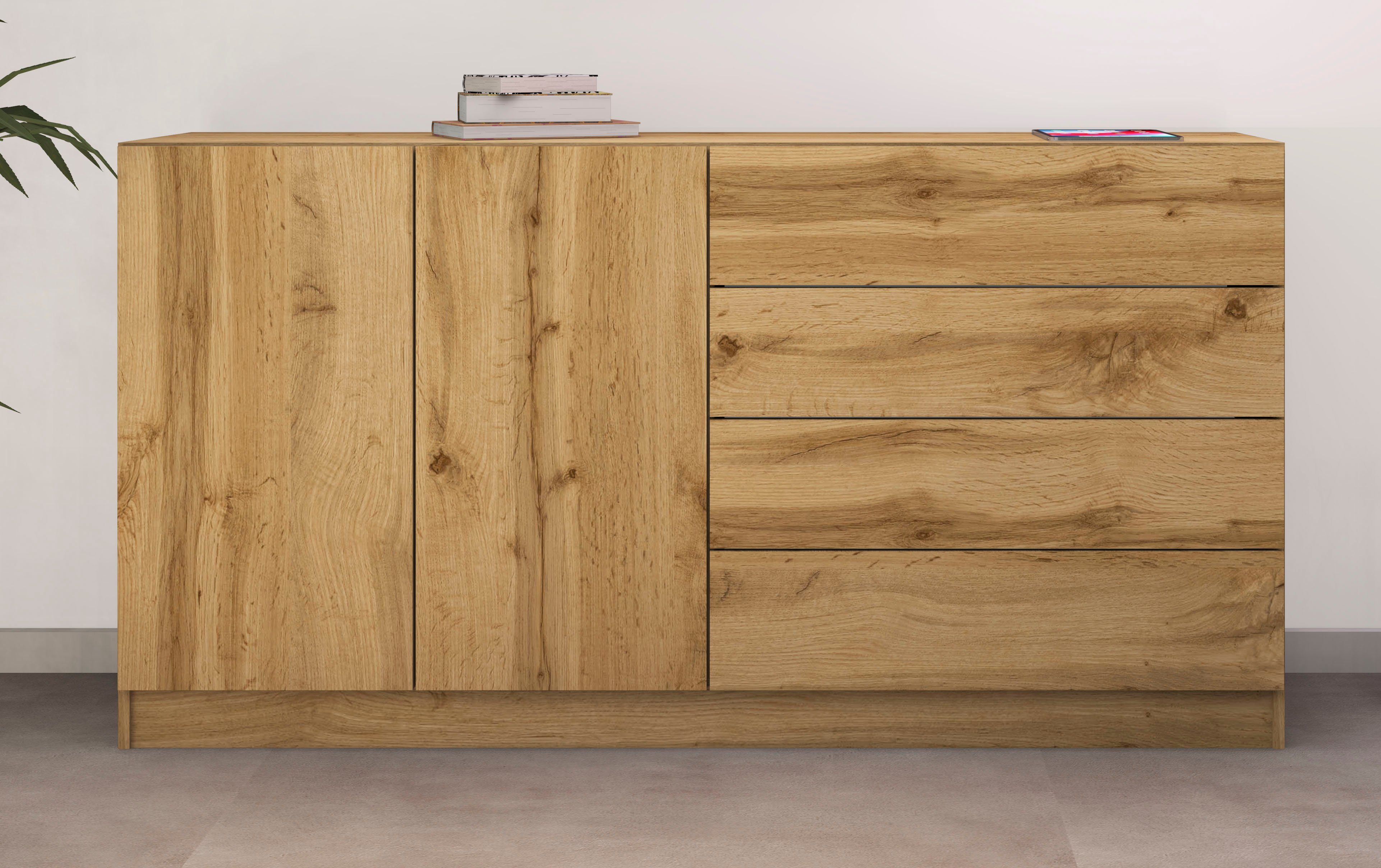 borchardt Möbel Sideboard Vaasa, Breite 152 cm eichefarben wotan