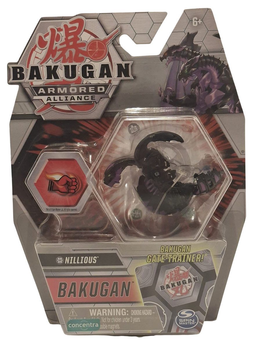 Spin Master Spielfigur Bakugan Armored Alliance Nillious Black Transformierbare Figur Gate Tr