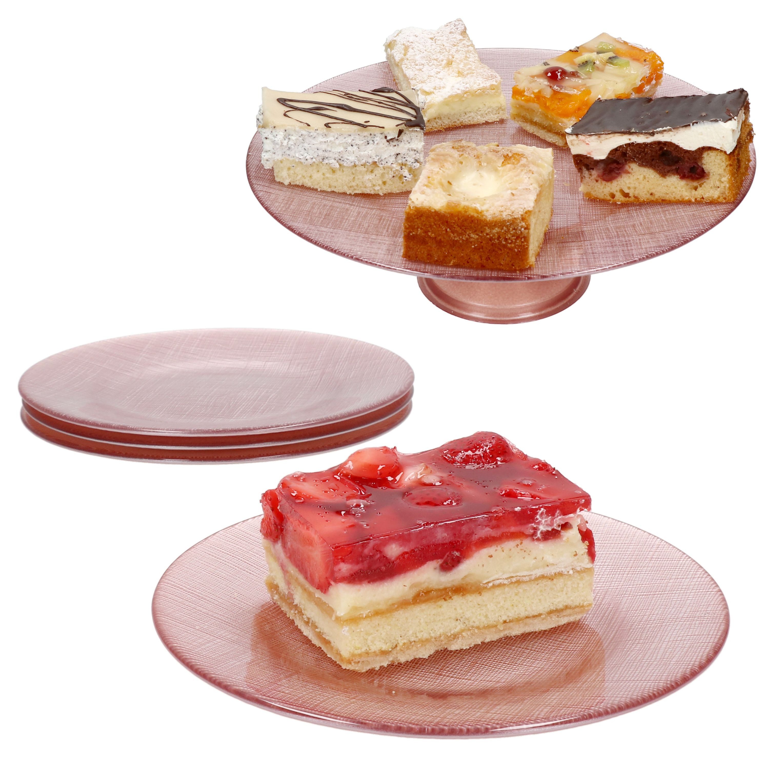 Servierplatte Camino 5tlg Tortenplatten-Set 1x Kuchenplatte Ø32,5cm 4x Kuchenteller
