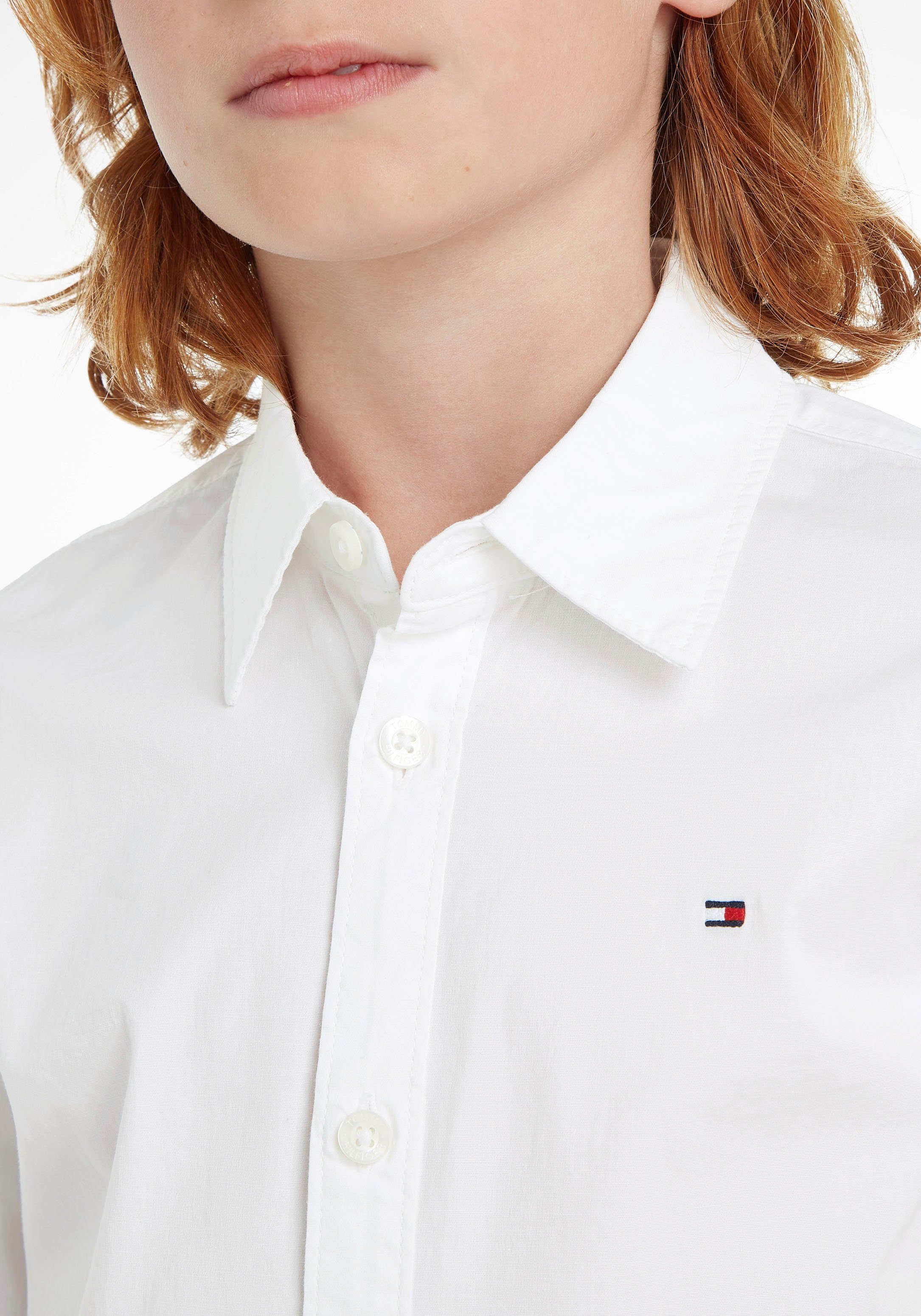 Tommy Hilfiger Langarmhemd SOLID STRETCH Jungen SHIRT POPLIN für L/S