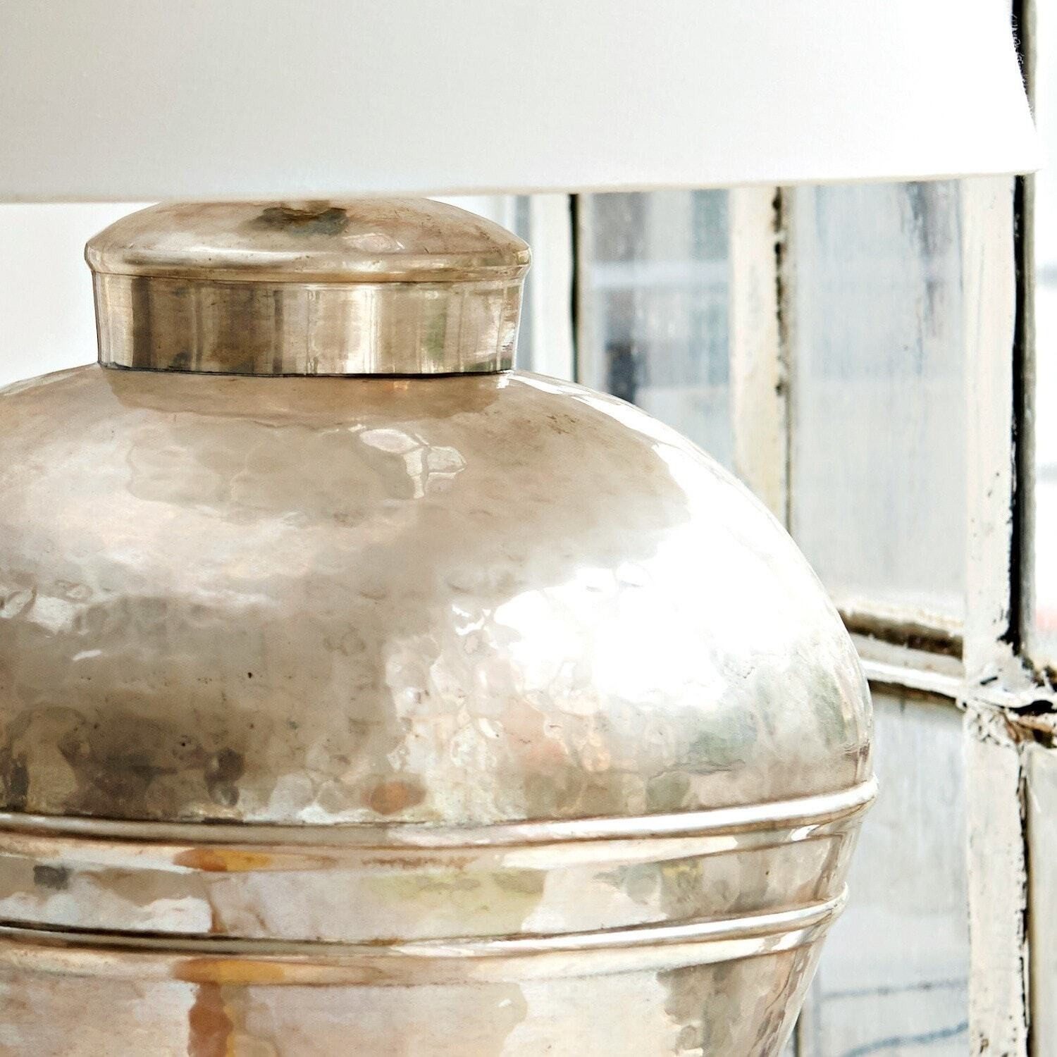 Mirabeau Tischleuchte Tischlampe Madison creme/antiksilber