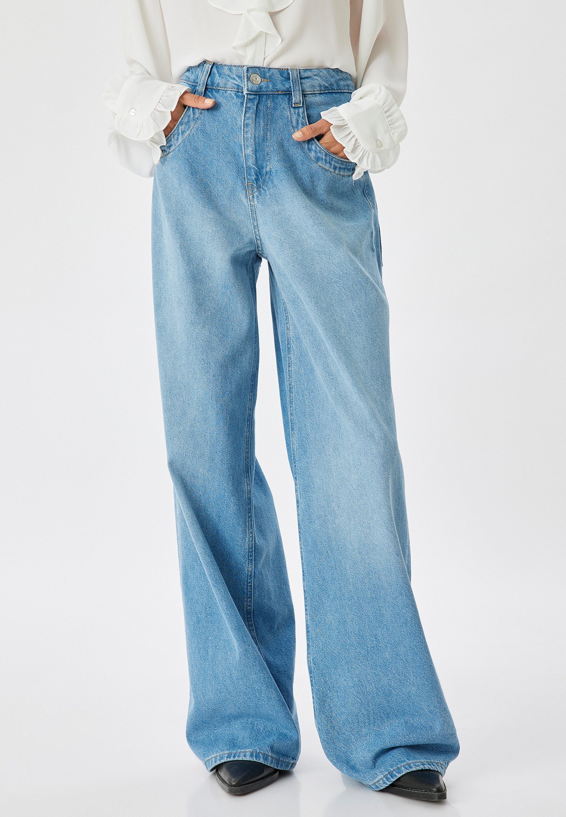 Koton Loose-fit-Jeans Normale Leibhöhe Loose