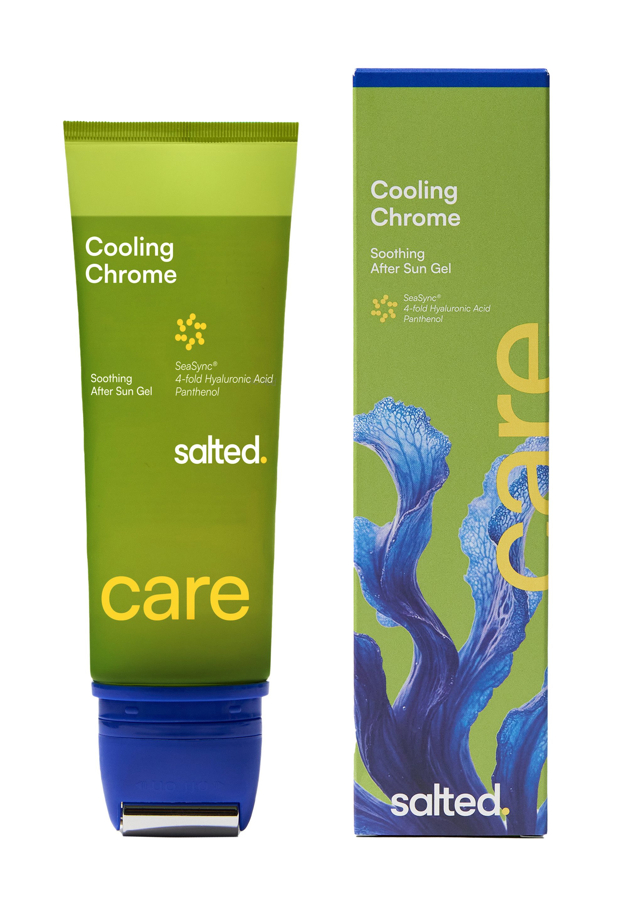 salted. After Sun Beruhigendes After Sun Gel Cooling Chrome, Beruhigendes After Sun Gel mit 4-fach Hyaluronsäure und SeaSync