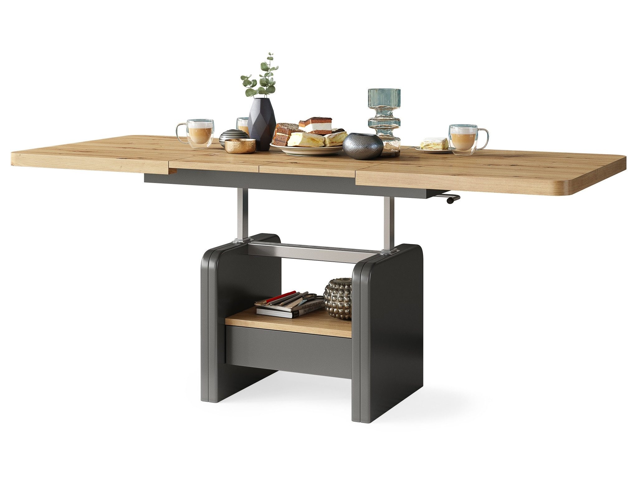 designimpex Couchtisch Design Wohnzimmertisch Lexus höhenverstellbar auszie günstig online kaufen