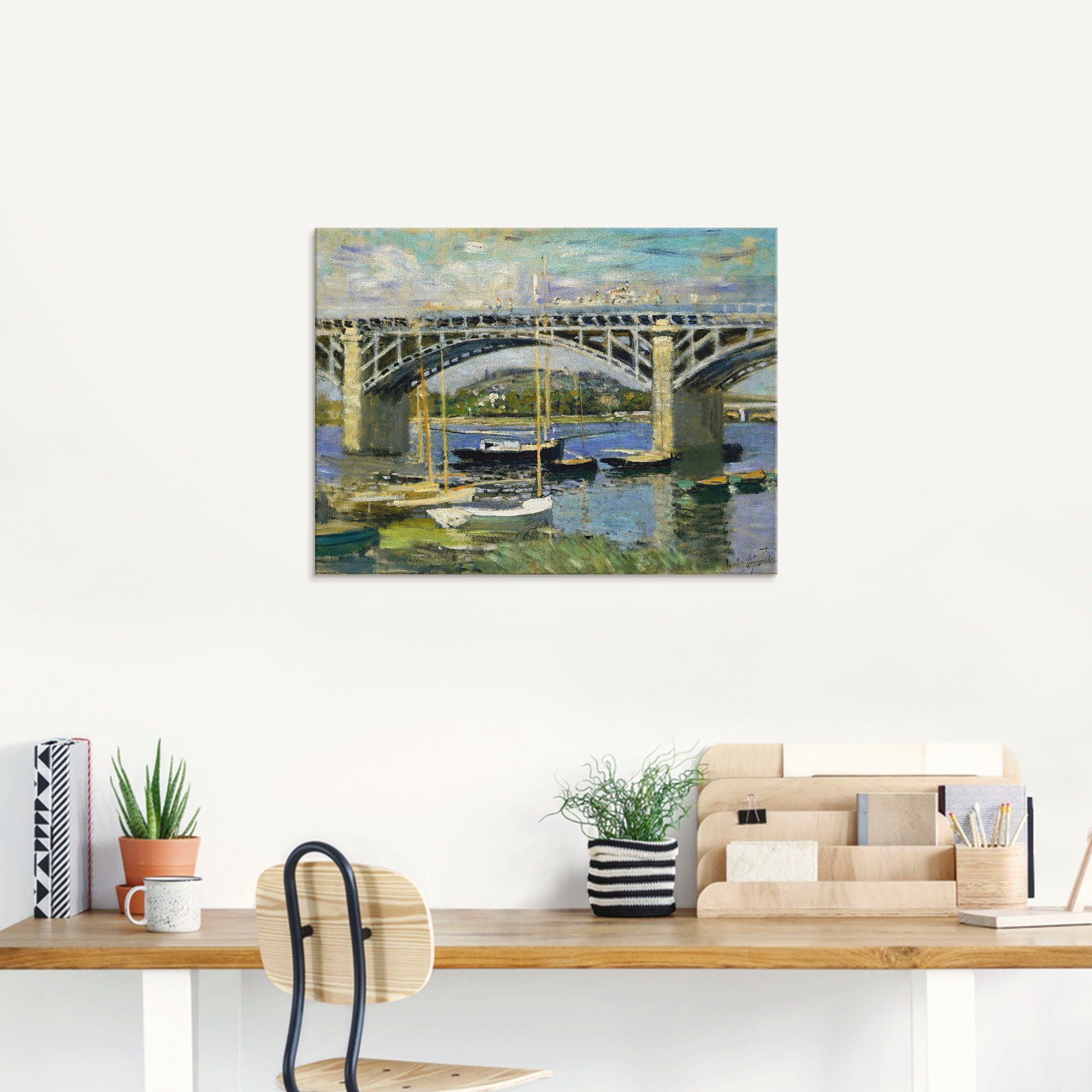 in St), verschiedenen 1874, Glasbild Artland Seinebrücke in Größen Brücken Argenteuil. (1