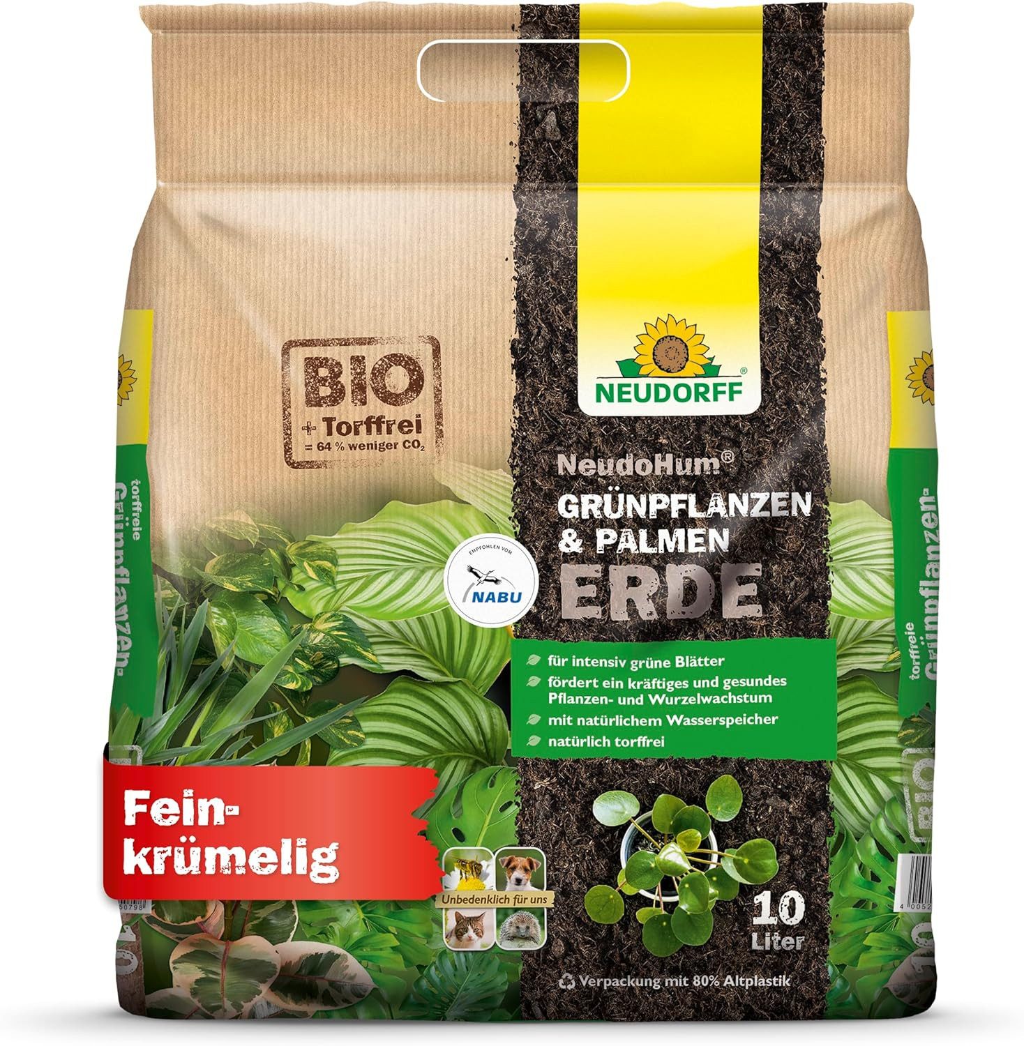 Spezialerde Neudorff NeudoHum Grünpflanzen- & PalmenErde 10 Liter