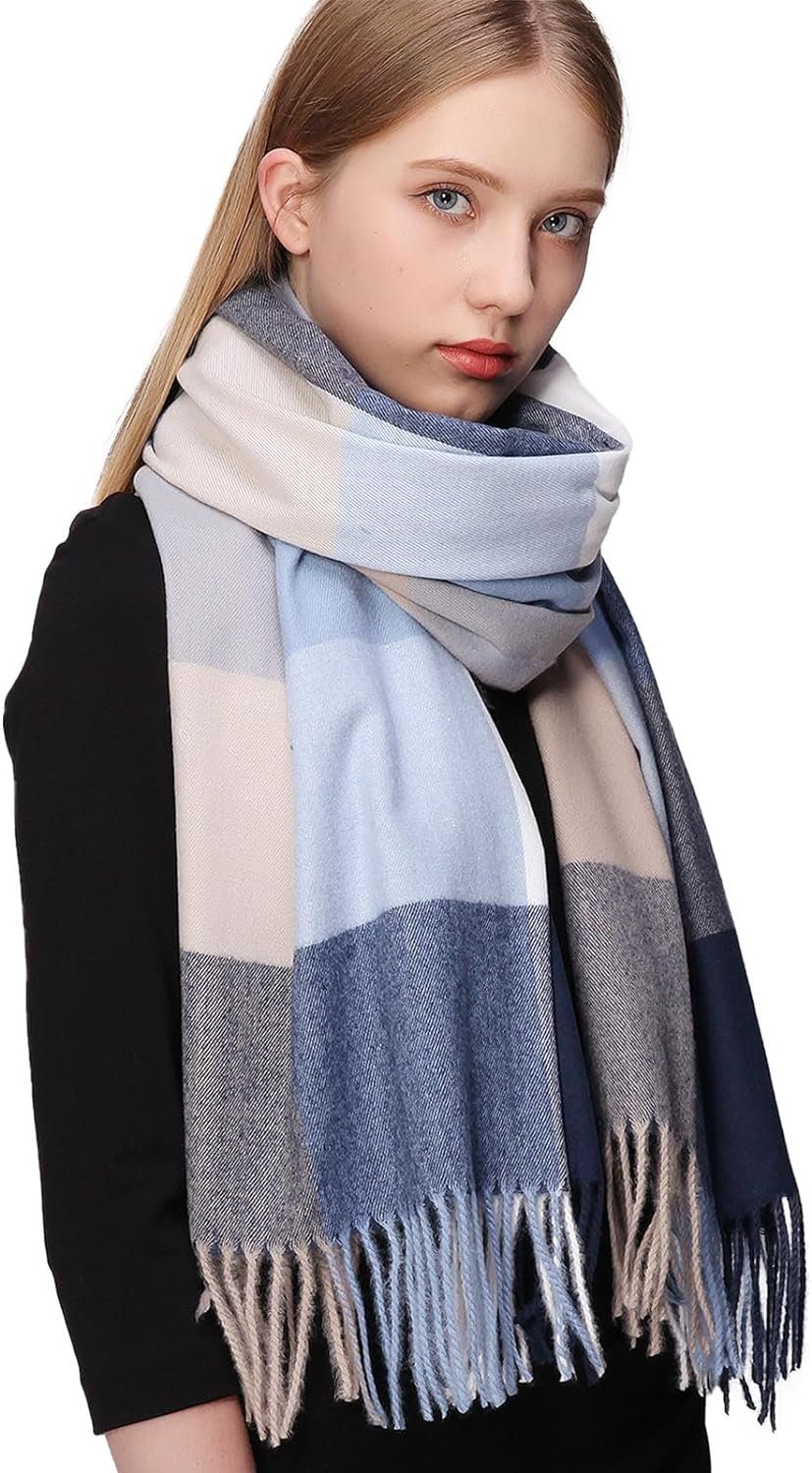 Alster  Herz Alster Herz Modeschal Karierter Schal Damen Winter Schals Tücher mit Pashmina Feeling A0505, hält sehr warm