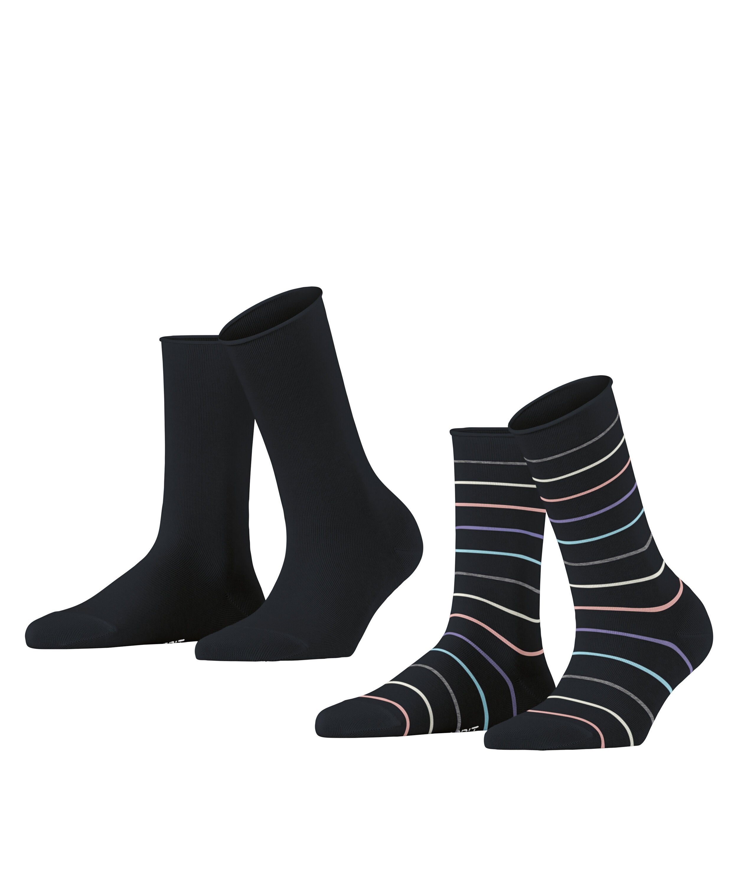 Esprit Socken Multi Stripe 2-Pack (2-Paar) aus Biobaumwolle