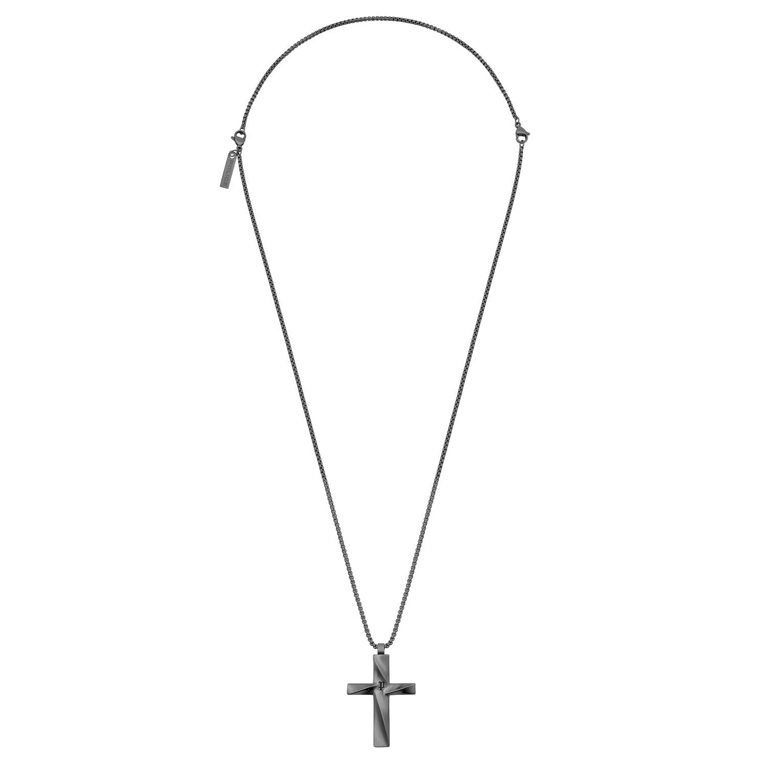 Kette mit Anhänger Herren-Contorto Grau