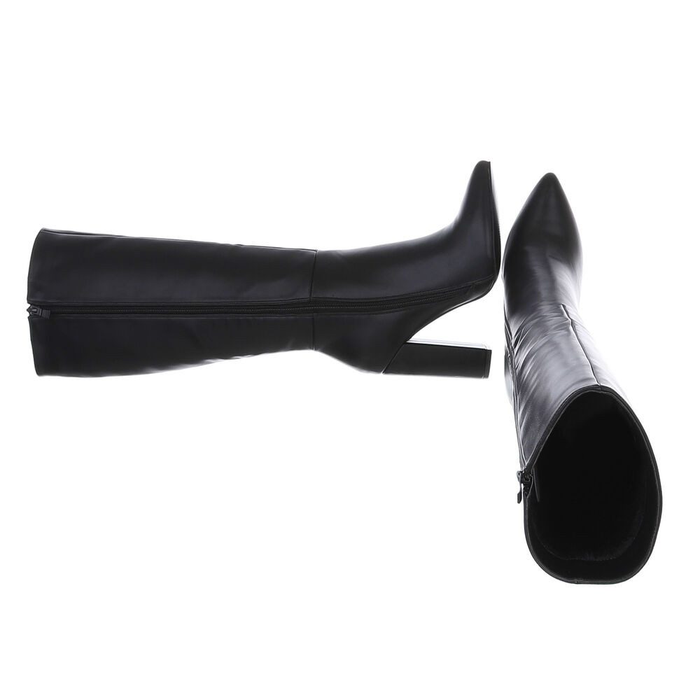 Ital-Design Damen Elegant High-Heel-Stiefel (87108662) Blockabsatz High-Heel Stiefel in Schwarz